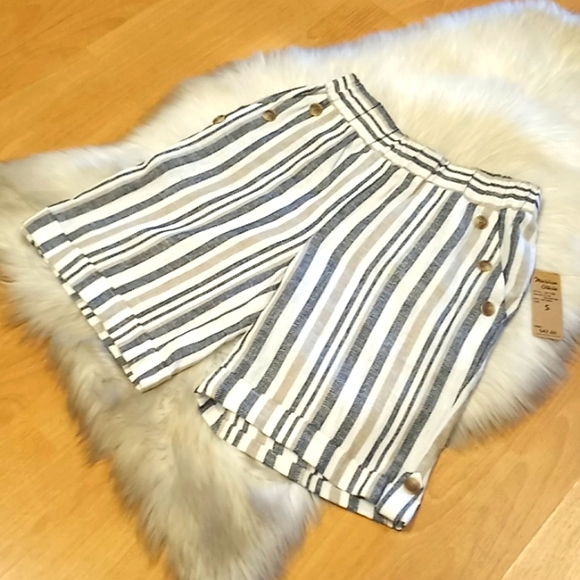 Marissa Olivia Linen Blend Striped Shorts-#1513 - Picture 7 of 12